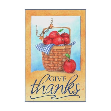 Melinda Hipsher 'Give Thanks Apple Basket' Canvas Art,16x24